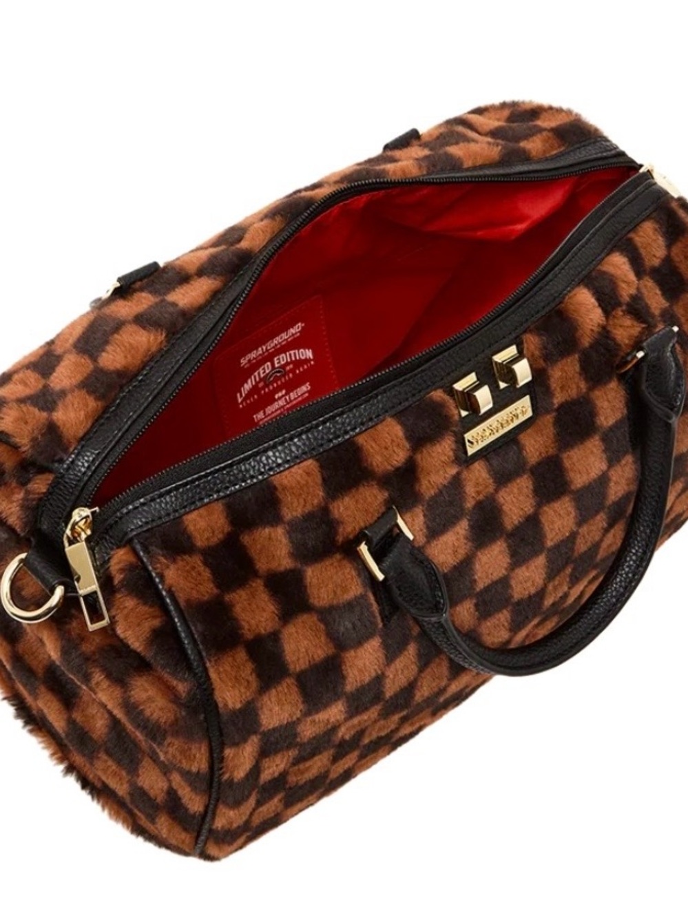 Rare Sprayground Women's Bauletto Fur Sharks In Paris Mini Duffle Bag NWT - Picture 6 of 9